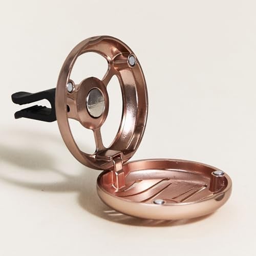 Maison Berger مايزون بيرجر - مجموعة معطر هواء السيارة القابلة لإعادة التعبئة - 1.75" قطر × 1.25" عمق - صنع في فرنسا (نحاس وردي) - Image 5