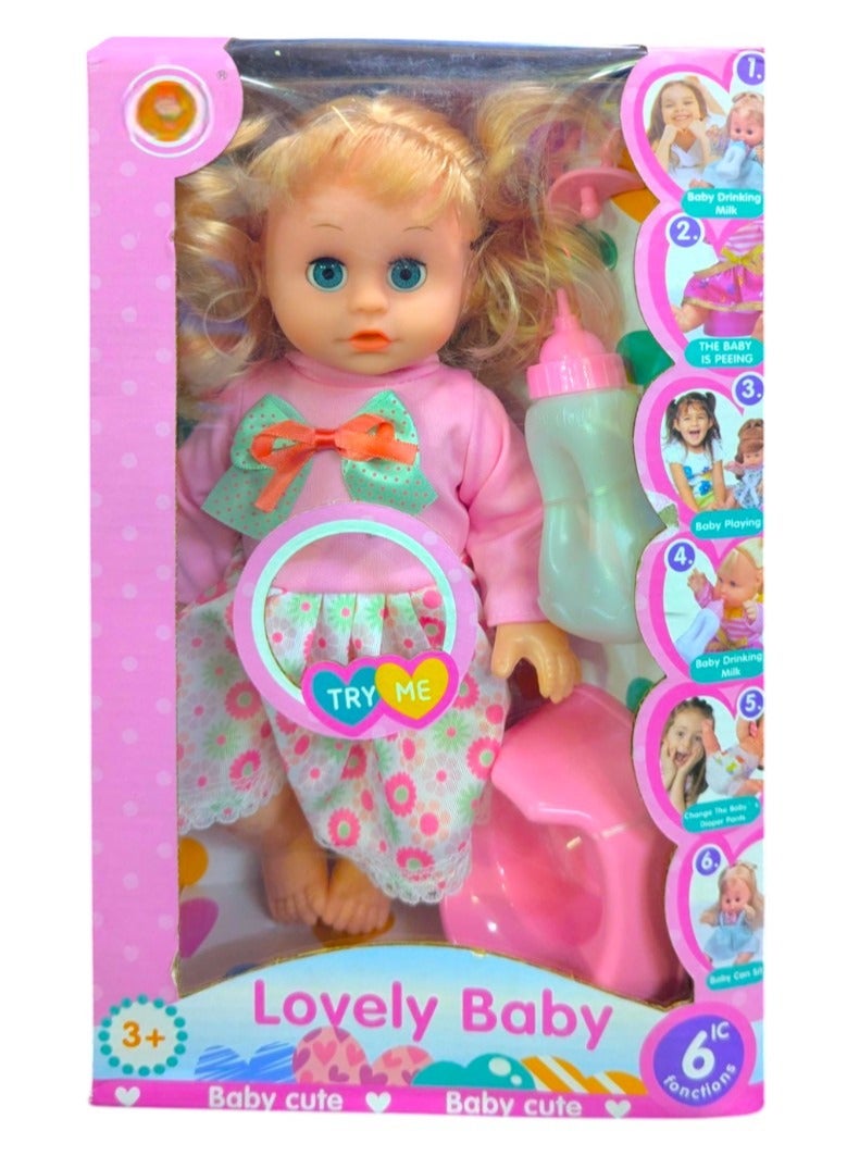 Toy Box Baby Doll Playset With Feeding & Potty Accessories Pretend Toy Set For Kids - Image 1