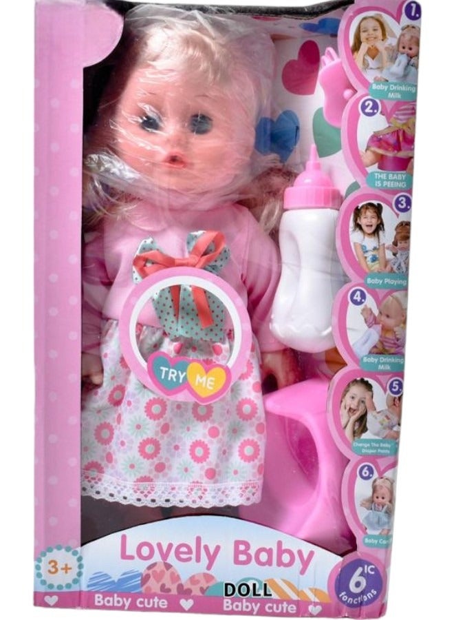 Toy Box Baby Doll Playset With Feeding & Potty Accessories Pretend Toy Set For Kids - Image 2