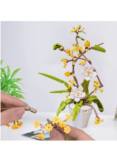 KASTWAVE مجموعة بناء باقة زهور شجرة بونساي عطرية من Osmanthus Fragrans، لعبة بناء نباتات صناعية، مشروع بناء إبداعي للبالغين، مجموعة نباتية متوافقة مع ليغو (430 قطعة)  - Image 4