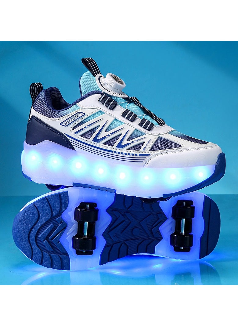BINLENIAO LED Flash Light Sneaker Skate Shoes with Wheels USB Charging Roller Skates Shoes  - Image 2