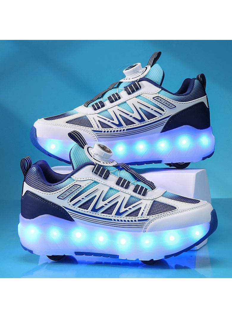 BINLENIAO LED Flash Light Sneaker Skate Shoes with Wheels USB Charging Roller Skates Shoes  - Image 3
