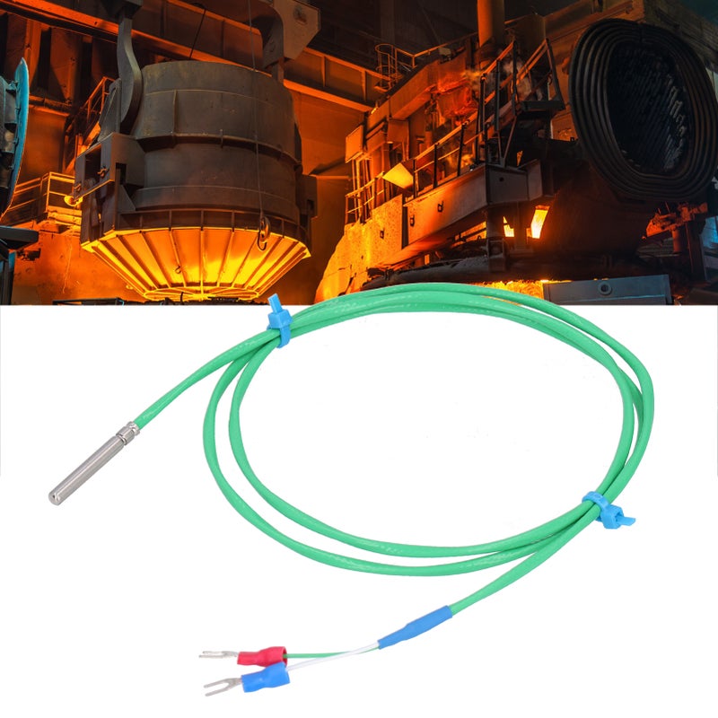 KType Thermocouple Probe Silicone Super Soft Temperature Measuring Line 0200℃ Green 4x30mm(2meter ) - Image 5