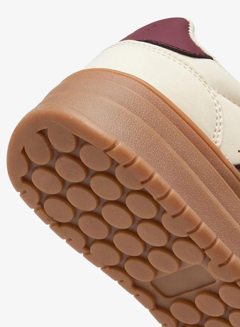Lee Cooper BEIGE Women's Perforated Lace-Up Sneakers for Women | Best Price UAE