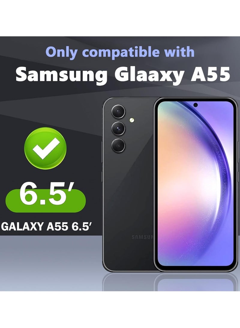 2+2 Pack for Samsung Galaxy A55 5G Privacy Screen Protector with Camera Lens Protector, Anti-Spy Tempered Glass Film,9H Hardness,Anti-Scratch, Easy Installation (Privacy, Galaxy A55) - Image 2