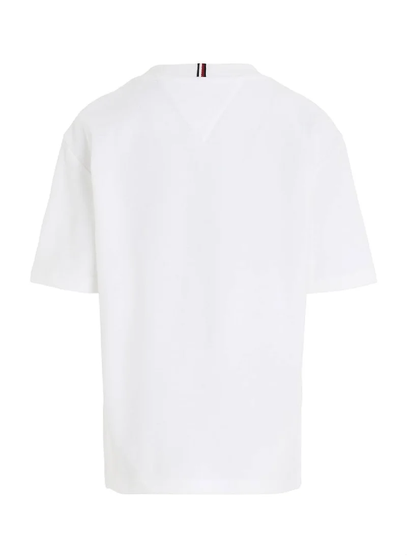 تومي هيلفيغر Boys' Short Sleeves T-Shirt - Cotton, White