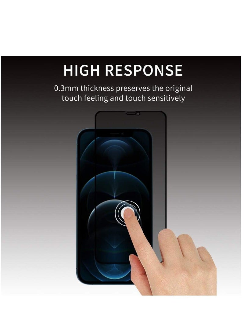 HuHa (2 Pack) for iPhone 13 Pro Max Privacy Tempered Glass Screen Protector Anti-Scratch with Back Camera glass Alignment Frame Bubble Free Scratch Resistant  - Image 3