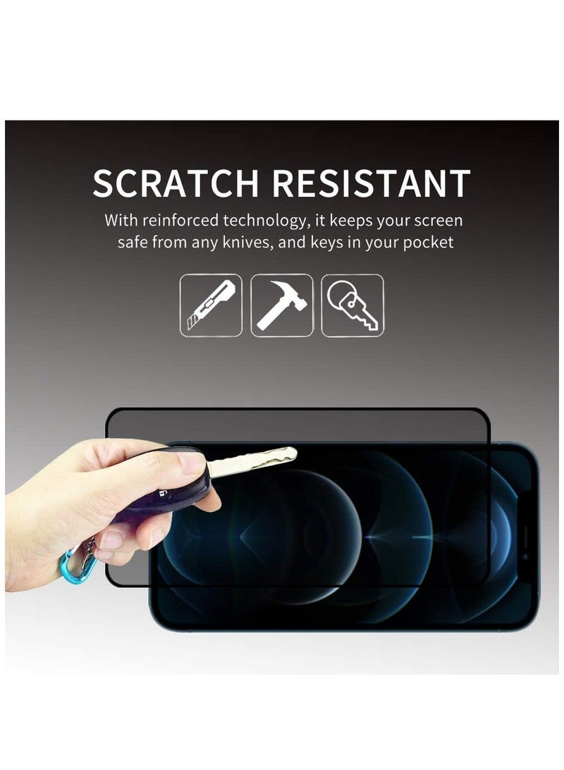 HuHa (2 Pack) for iPhone 13 Pro Max Privacy Tempered Glass Screen Protector Anti-Scratch with Back Camera glass Alignment Frame Bubble Free Scratch Resistant  - Image 4