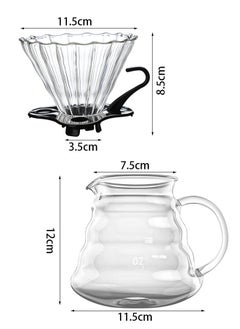 Generic V60 Pour Over Coffee Maker Set, Glass Coffee Maker with Filter Paper and Ceramic Coffee Mug  - Image 2