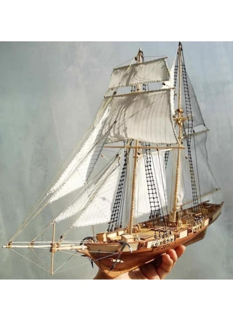 M MIAOYAN Harvey Ship DIY Wooden Model Kit | Vintage Sailing Boat Craft for Assembly & Display  - Image 1
