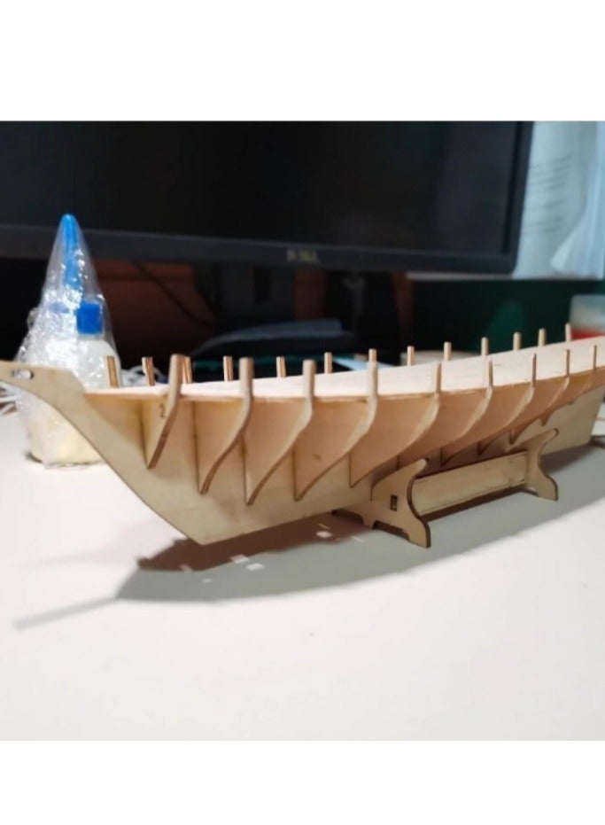 M MIAOYAN Harvey Ship DIY Wooden Model Kit | Vintage Sailing Boat Craft for Assembly & Display  - Image 4