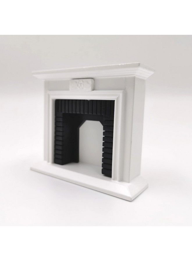 SXFSE Dollhouse Decoration Accessories1:12 Dollhouse Miniature Furniture Room Wooden Vintage Black White Fireplace - Image 3