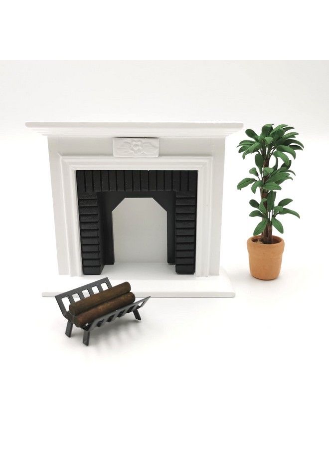 SXFSE Dollhouse Decoration Accessories1:12 Dollhouse Miniature Furniture Room Wooden Vintage Black White Fireplace - Image 5