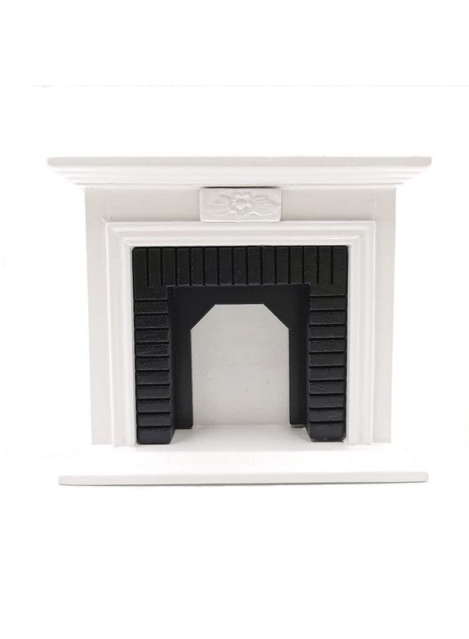 SXFSE Dollhouse Decoration Accessories1:12 Dollhouse Miniature Furniture Room Wooden Vintage Black White Fireplace - Image 2
