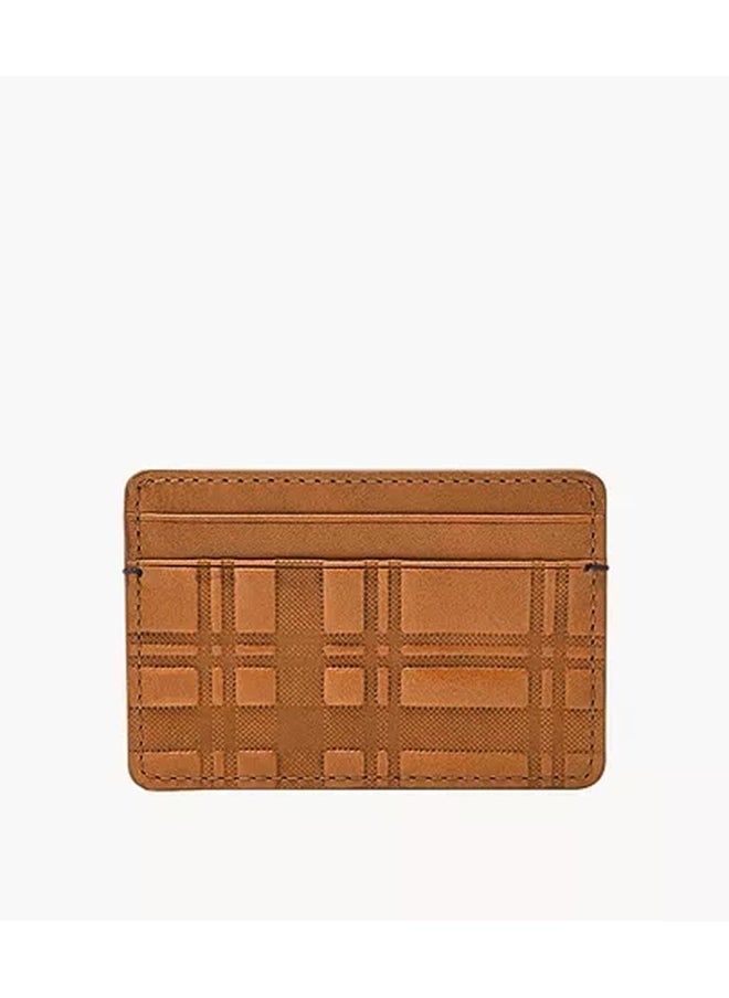 FOSSIL Fossil Men's Leather Minimalist Card Case Front Pocket Wallet  - Image 1