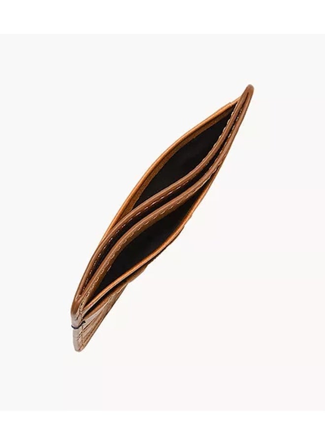 FOSSIL Fossil Men's Leather Minimalist Card Case Front Pocket Wallet  - Image 2
