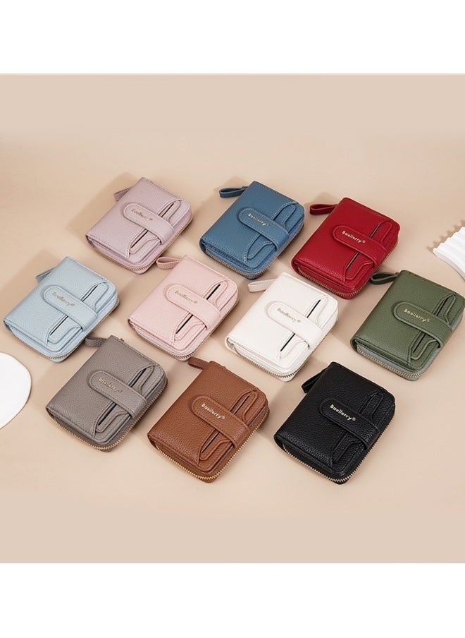 baellerry Korean Women's Purse Short Fashion Button Multi-card Wallet Advanced Sense Coin Wallet  - Image 3
