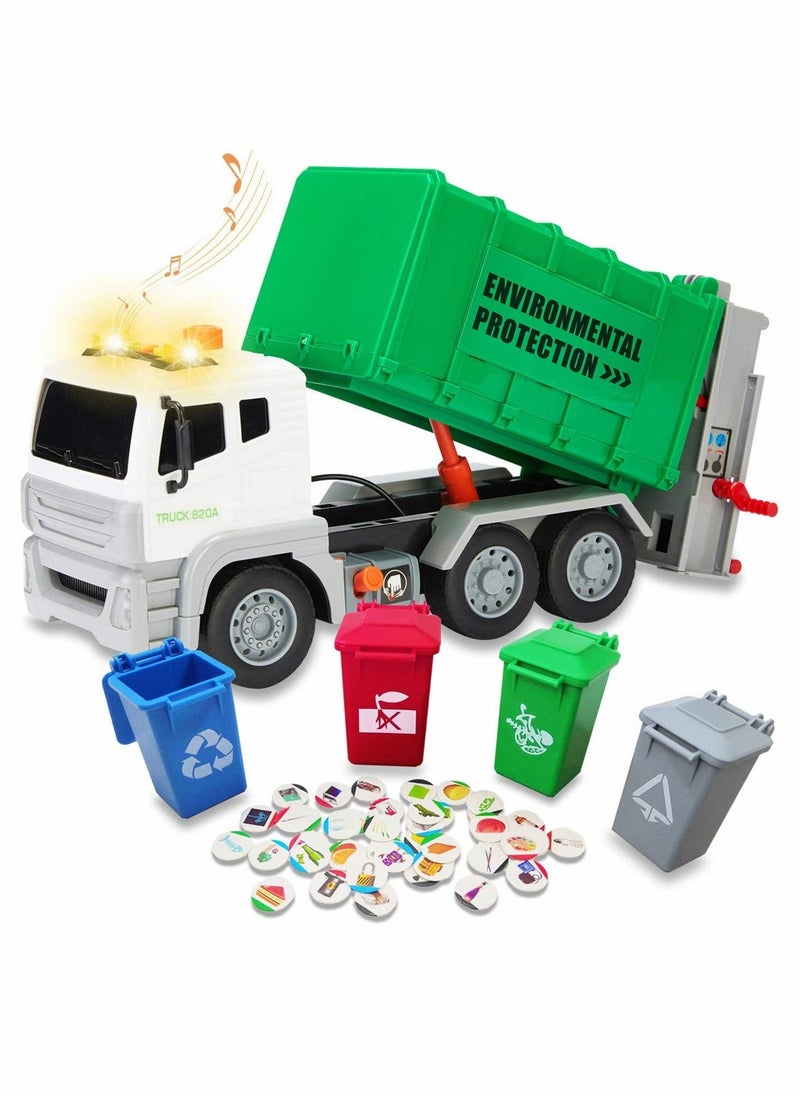 Y&D - Garbage Truck Toy, 12" Trash Recycle with Sound and Light - Image 1