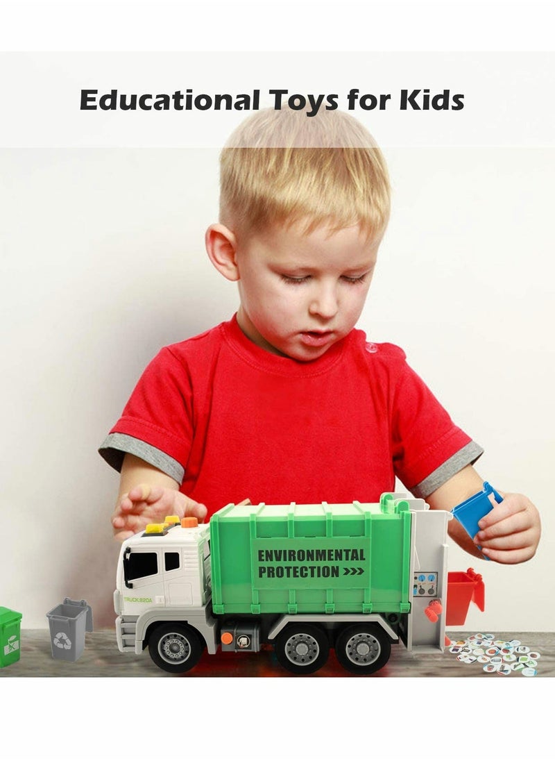 Y&D - Garbage Truck Toy, 12" Trash Recycle with Sound and Light - Image 1