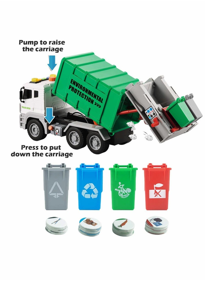 Y&D - Garbage Truck Toy, 12" Trash Recycle with Sound and Light - Image 1