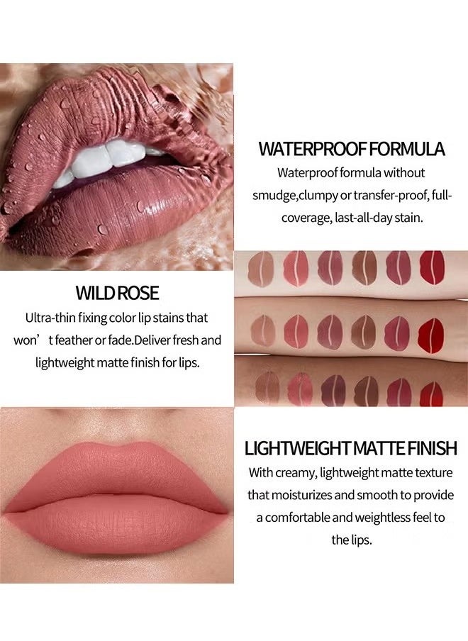 Julystar Soft Matte Lip,Liquid Matte Nude Lipstick-Lip Stain Makeup For Women 24 Hours Lipstick Long Lasting Portable Multi Use Lipstick（#02）  - Image 4
