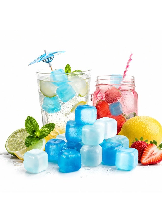 48 Pack Reusable Ice Cubes for Drinks, Plastic Ice Cube Chillers for Cocktails, Juice, Coffee and Cold Beverages, Summer Drink Accessories for Kitchen and Bar - Image 1