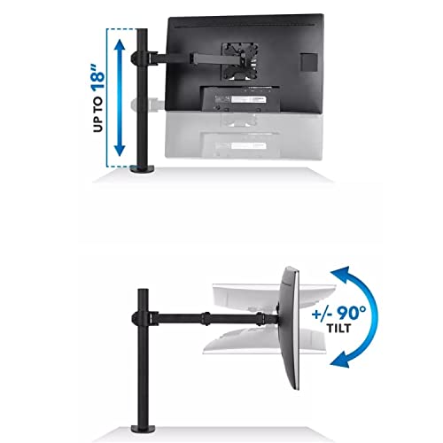 Gadget Wagon 13 to 27 inches Adjustable Monitor Desk Arm 180 Degree Swivel Screen (18) - Image 2
