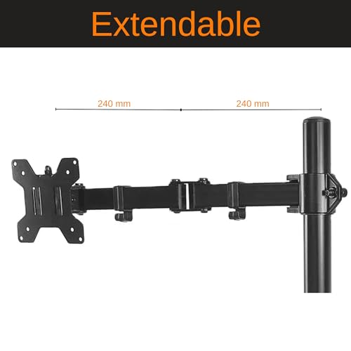 Gadget Wagon 13 to 27 inches Adjustable Monitor Desk Arm 180 Degree Swivel Screen (18) - Image 3