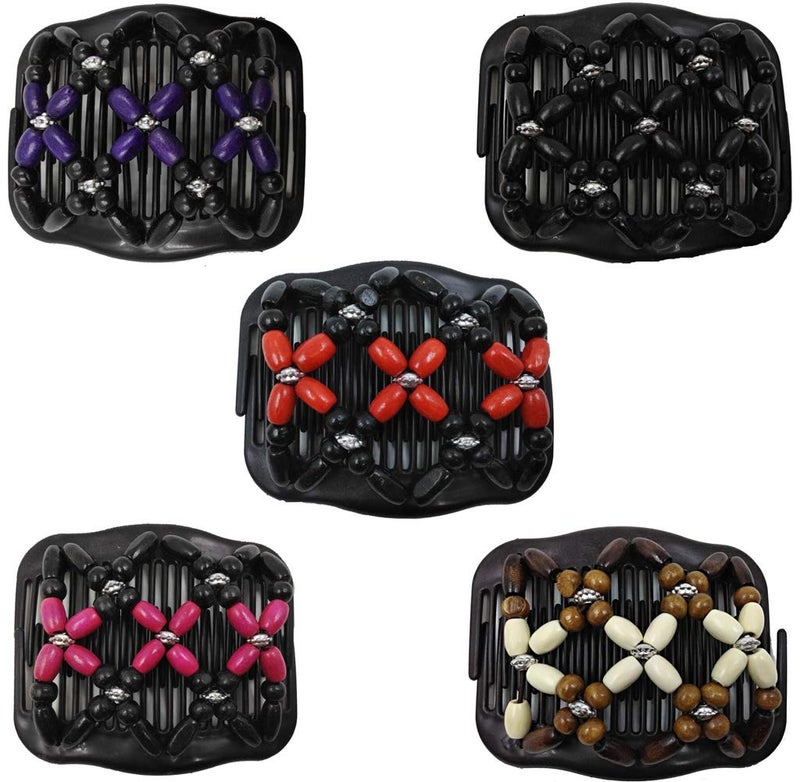 LOVEF 4 Pcs Hair Accessory Clips for Women Any Hair Type French Twist Holder Bun Maker Ponytail Decorative Hair Combs with Interlocking System Hold Hair All Day