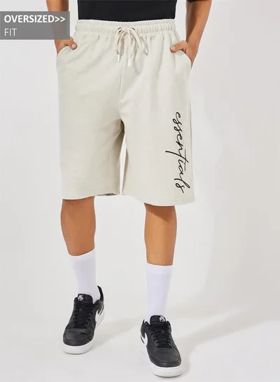 Styli Styli Essentials Print Oversized Cotton Shorts