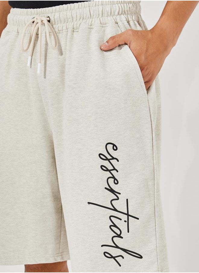 Styli Essentials Print Oversized Cotton Shorts  - Image 3