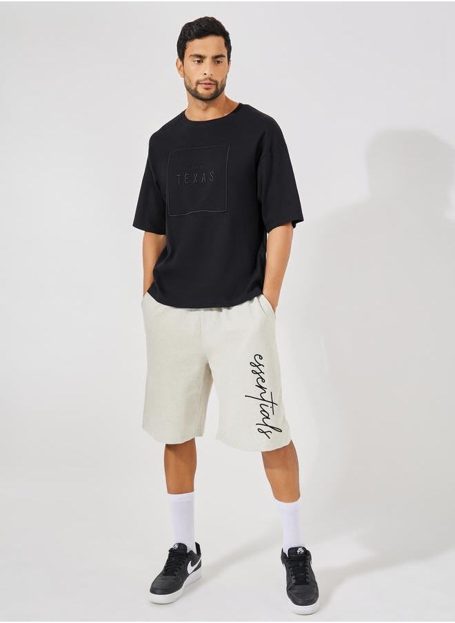 Styli Essentials Print Oversized Cotton Shorts  - Image 2
