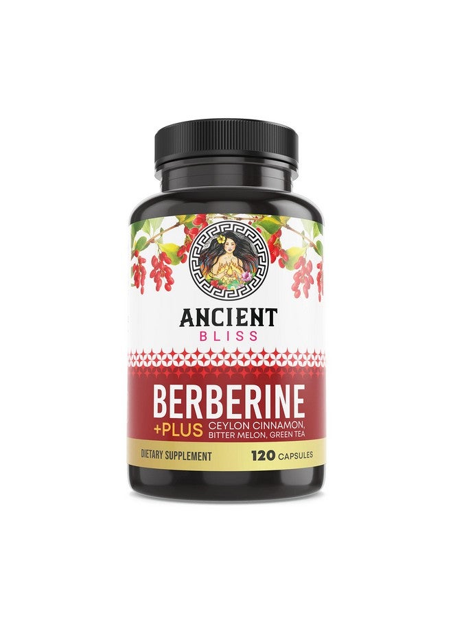 Ancient Bliss Berberine HCL 1200mg with Ceylon Cinnamon, Bitter Melon, and Green Tea Extract - 120 Capsules - Image 1