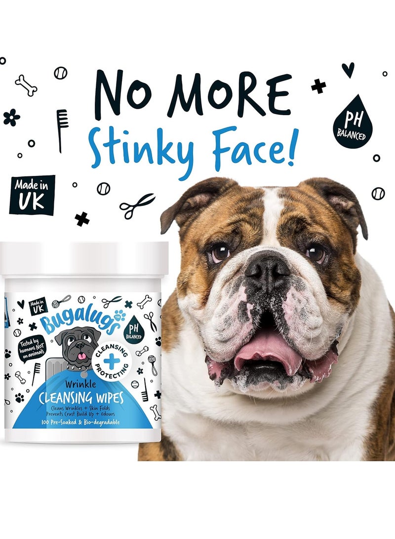 BUGALUGS Wrinkle Dog Wipes for pawly skin100 Biodegradable dog grooming pet wipes Use as Dog ear wipes dog eye wipes dog face wipes Paw and Bum wipes for puppy dogs and cat grooming - Image 5