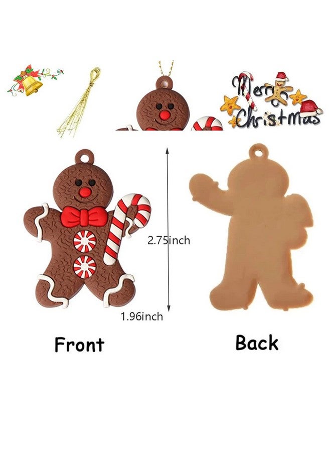 Doneace Christmas Ornaments Gingerbread Man Ornaments for Christmas Tree Decorations 12PCS Gingerman Hanging Christmas Tree Ornaments for Christmas Craft Supplies Holiday Decor - Image 4