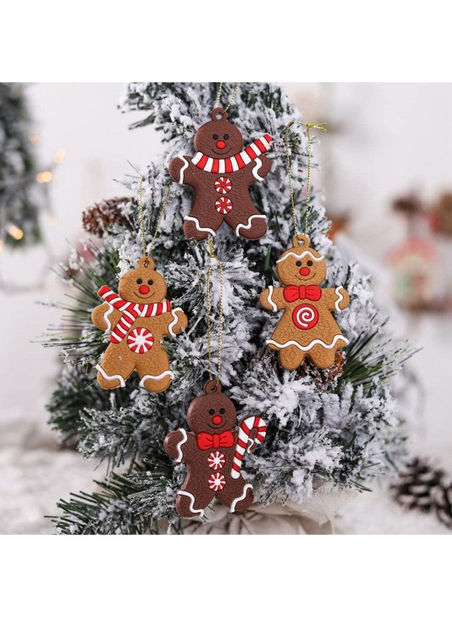 Doneace Christmas Ornaments Gingerbread Man Ornaments for Christmas Tree Decorations 12PCS Gingerman Hanging Christmas Tree Ornaments for Christmas Craft Supplies Holiday Decor - Image 2