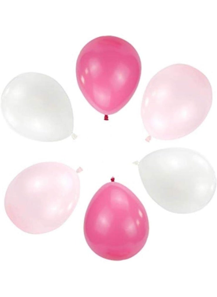 100 PCS 12 Inch Large Big Round White Pink Rose Assorted Color Biodegradable Latex Balloons Bulk Helium Gas or Air Inflated Inflatable for Wedding Party Girls’ Birthday Decorations Supplies Favors - Image 1