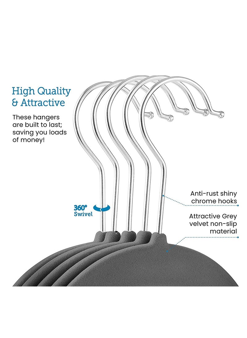 TYCOM Non Slip Velvet Hangers Suit Hangers 50 Pack Ultra Thin Space Saving 360 Degree Swivel Hook Clothes Hangers Hold Up to 10 Lbs for Coats Jackets Pants Dress Clothe 50p Black.  - Image 2