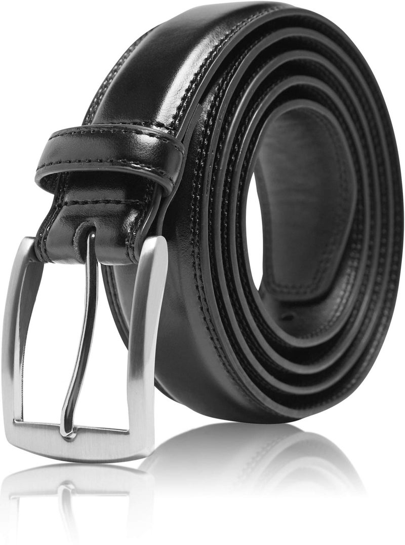 Access Denied Genuine Leather Dress Belts For Men - Mens Belt For Suits, Jeans, Uniform Black Belt - Designed in the USA - Image 1