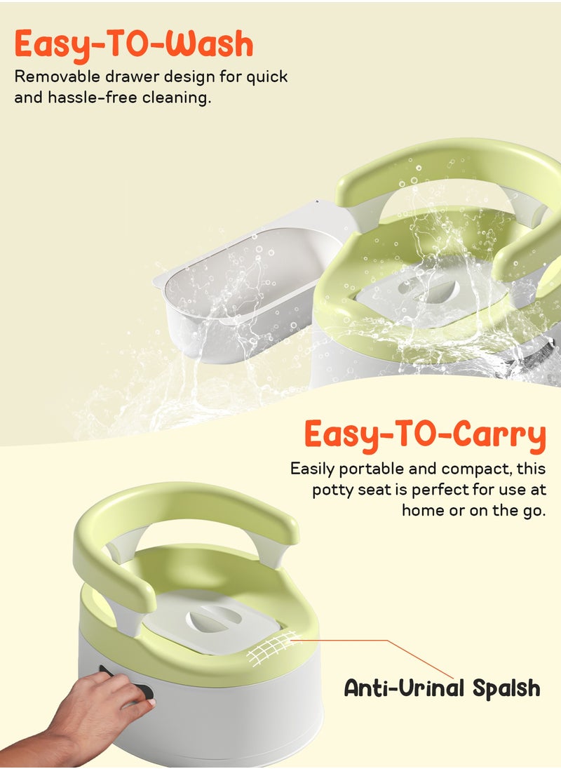 BAYBEE - Baybee Giggle Baby Potty Training Seats|Potty seat for Kids-Potty Toilet Seat with Removable Tray BPA Free|Toddler Toilet Seat 1-3 Years Boy's Girl's Green - Image 1