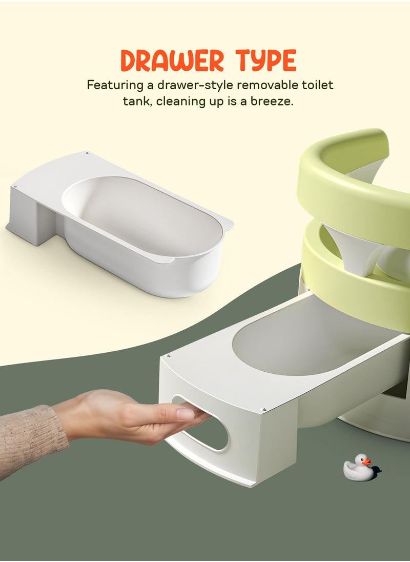 BAYBEE - Baybee Giggle Baby Potty Training Seats|Potty seat for Kids-Potty Toilet Seat with Removable Tray BPA Free|Toddler Toilet Seat 1-3 Years Boy's Girl's Green - Image 1