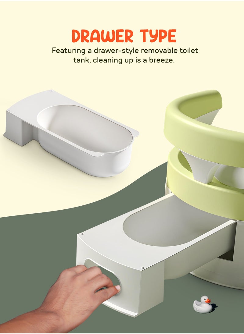 BAYBEE - Baybee Giggle Baby Potty Training Seats|Potty seat for Kids-Potty Toilet Seat with Removable Tray BPA Free|Toddler Toilet Seat 1-3 Years Boy's Girl's Green - Image 1