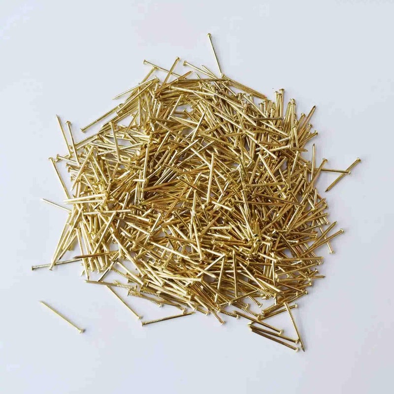 BLUELEC Tiny Wooden Nails for DIY Craft Projects, Antique Drawer Repairing, Mini Boxes Decorative Accessories[Set of 100pcs] (23mm/0.9inch, Gold) - Image 4