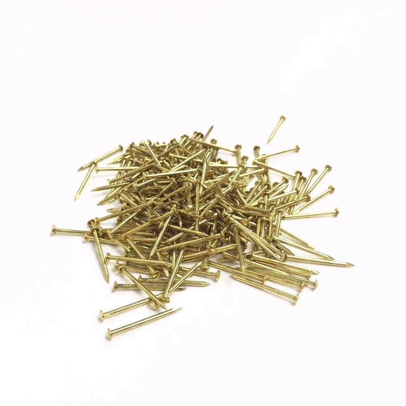 BLUELEC Tiny Wooden Nails for DIY Craft Projects, Antique Drawer Repairing, Mini Boxes Decorative Accessories[Set of 100pcs] (23mm/0.9inch, Gold) - Image 1