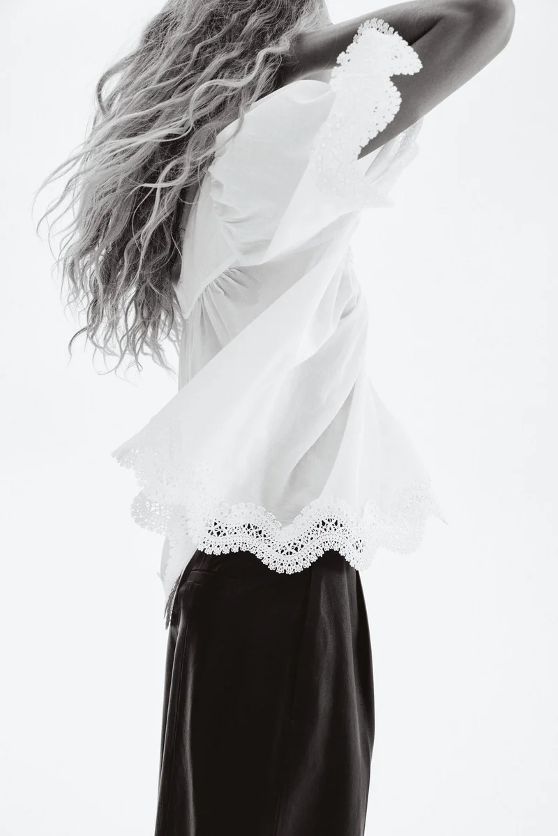 H&M Lace-trimmed blouse