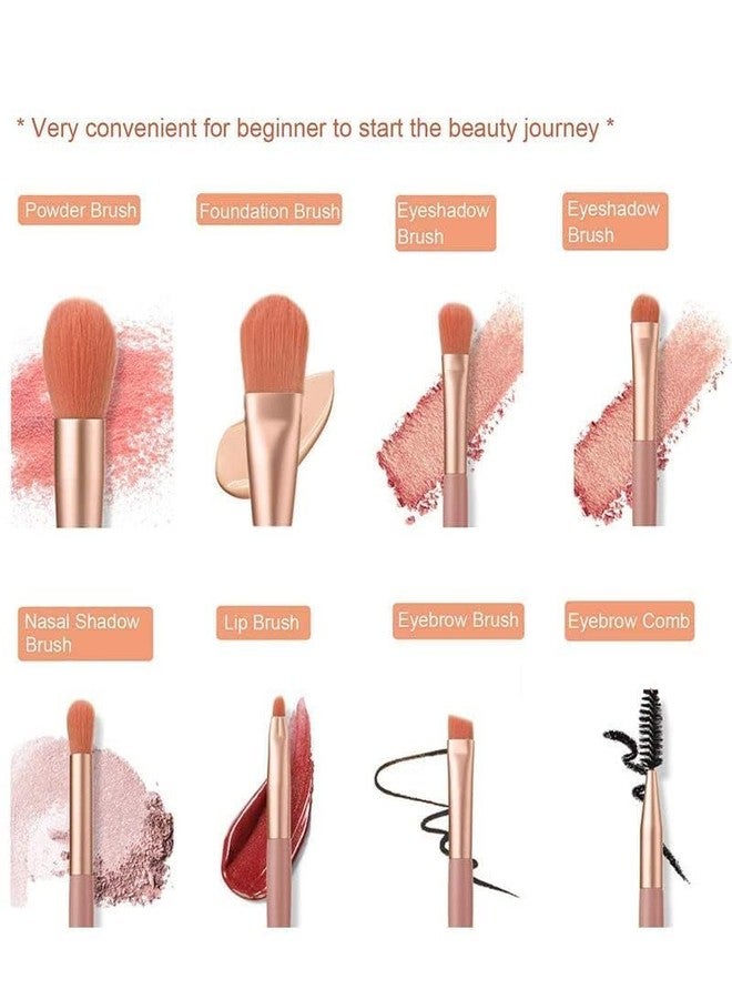 black sparrow 8 Pcs Makeup Brushes Crystal Handle To Carry Pouch Travel Size Cosmetic Brushes Kit For Face Foundation Brush Eyeshadow With Storage Brushes Set Kit Makeup Pouch For WomenEyeshadow Blush Brush - Image 3
