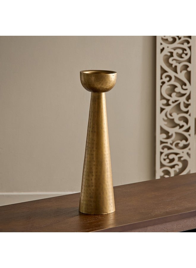 Home Box Arizona Metal Hammered Conical Pillar Candleholder 11 x 11 x 43.5 cm - Image 2