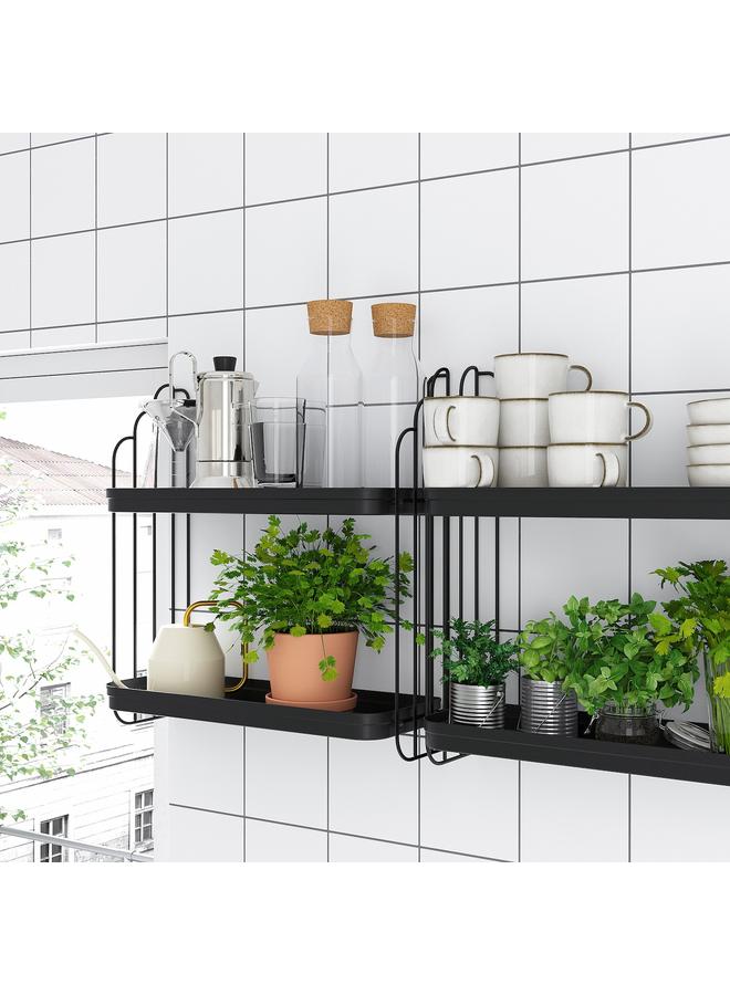 Zaboon Wall shelf, black, 50x52 cm - Image 4