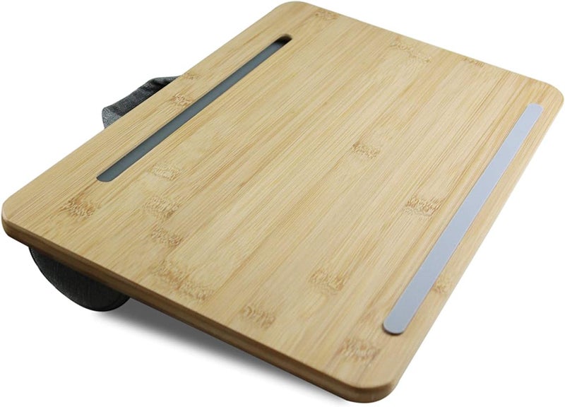 PEPE Mobility - Laptop Stand for Bed and Sofa, Bamboo Lap Tray, Soft Laptop Tray with Cushion, Lapdesk for Laptop, Laptop Cushion Tray for Lap, Padded Laptop Stand Wood - Image 4