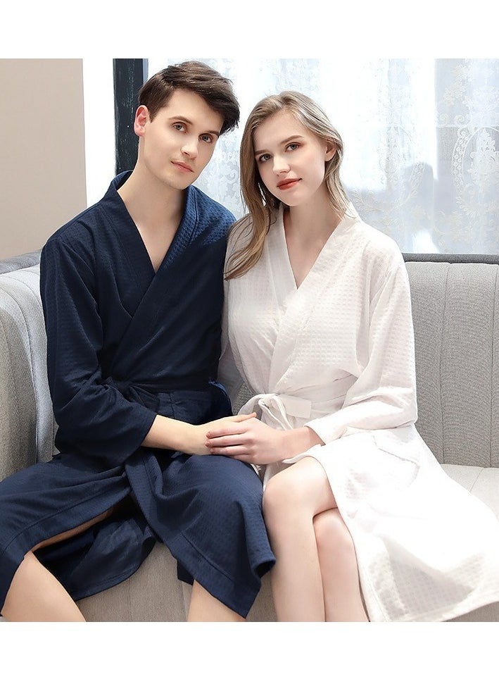 Generic - Women's Turkish Linen Waffle Kimono Robe - Ultra Soft & Quick Dry for Spa, Bath & Home Relaxation (White) Sizes M/XL/XXXL - Image 1